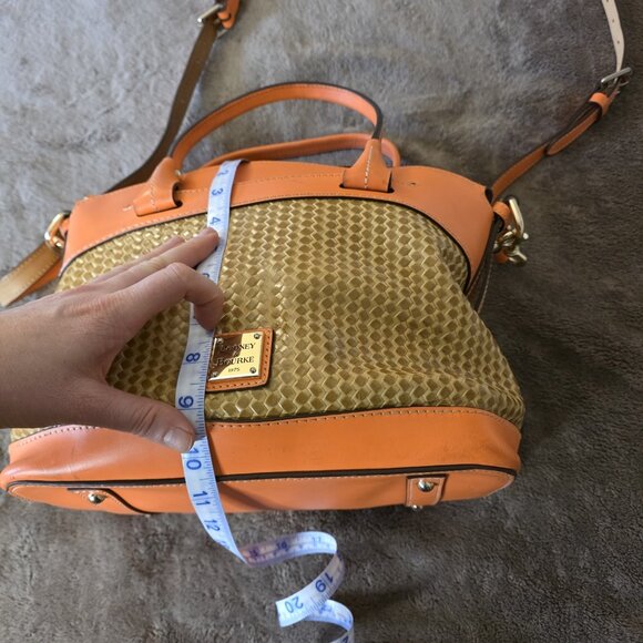 Dooney & Bourke Woven Embossed Satchel Crossbody Leather Coral Gold - Picture 13 of 16